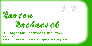 marton machacsek business card